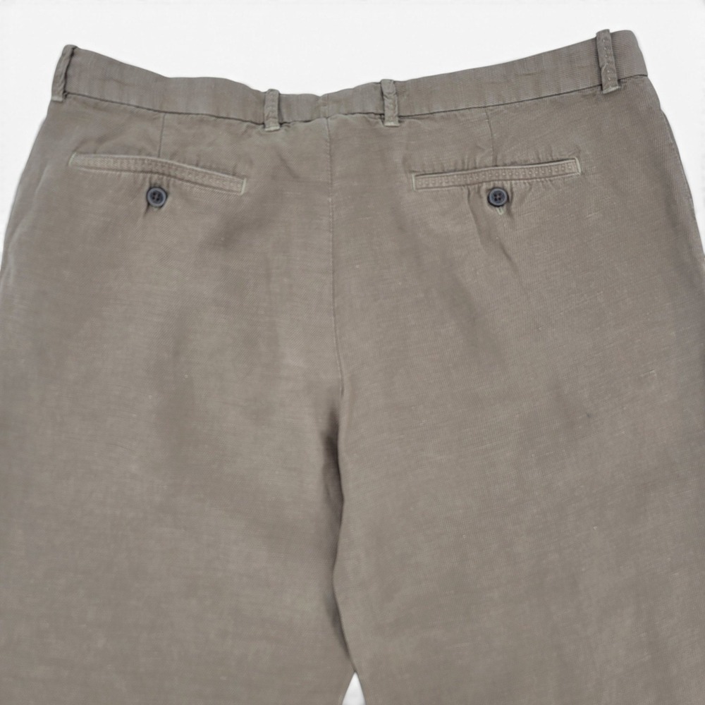 Tommy Bahama Mens 38x30 Linen Blend Chino Pants Tan Flat Front Casual Beachwear - Picture 4 of 6
